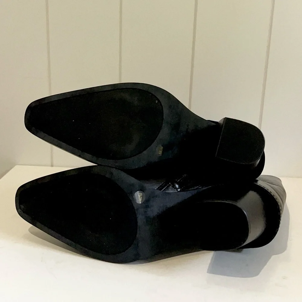 Vince Camuto NWOT Alolison Mid-Calf  heeled boots  leather size 9 Black - Picture 12 of 14